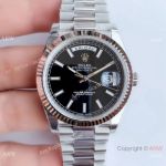 NEW Upgraded Rolex Day Date II Black Dial Ss Presidential Watch Swiss 3255 V3 Version